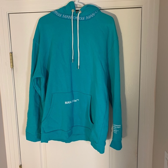 Boohoo Man Teal Hoodie - Picture 3 of 3
